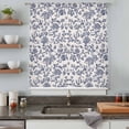 thumbnail image 5 of Blue Floral Leaf Sheer Curtains 45 Inches Long, Retro Farmhouse Plant Tree Branch Light Filering Curtains, Breathable Simi Curtain Privacy Drapes for Kitchen Bathroom Small Window Treatment, 5 of 9