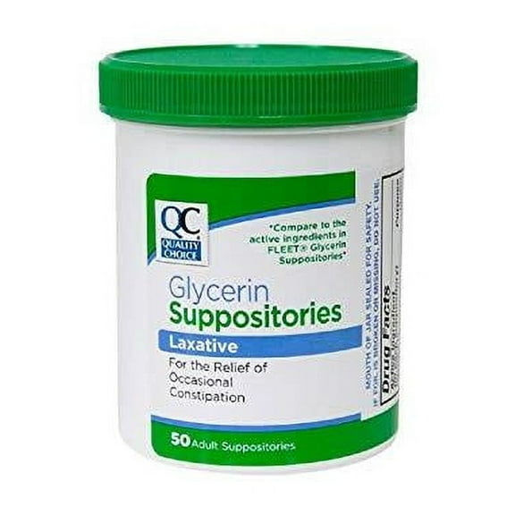 Quality Choice Laxative Glycerin Adult Suppositories, 50 Count