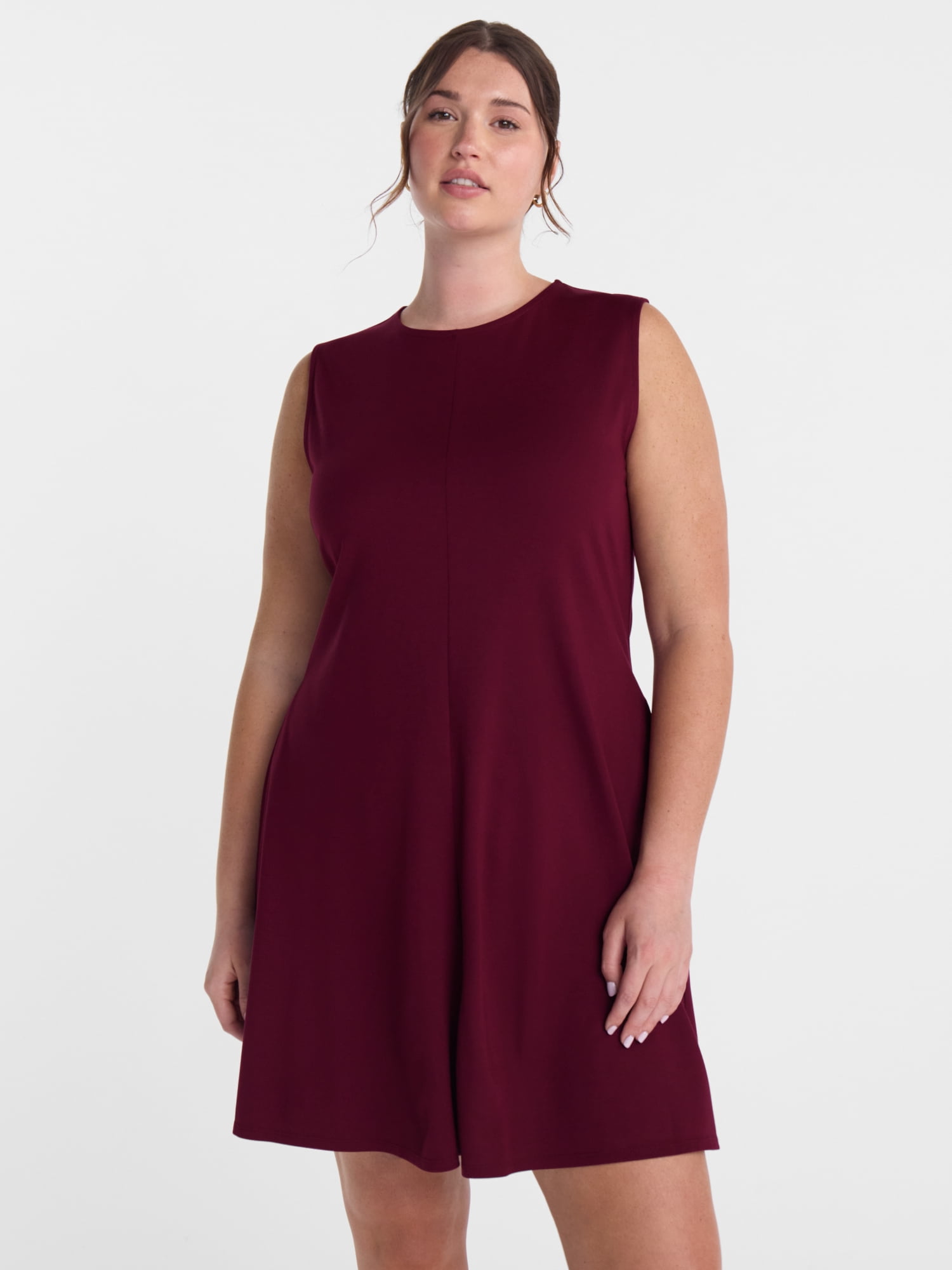 Scenario Women's Fit and Flare Sleeveless Mini Dress, Sizes XS-XXXL
