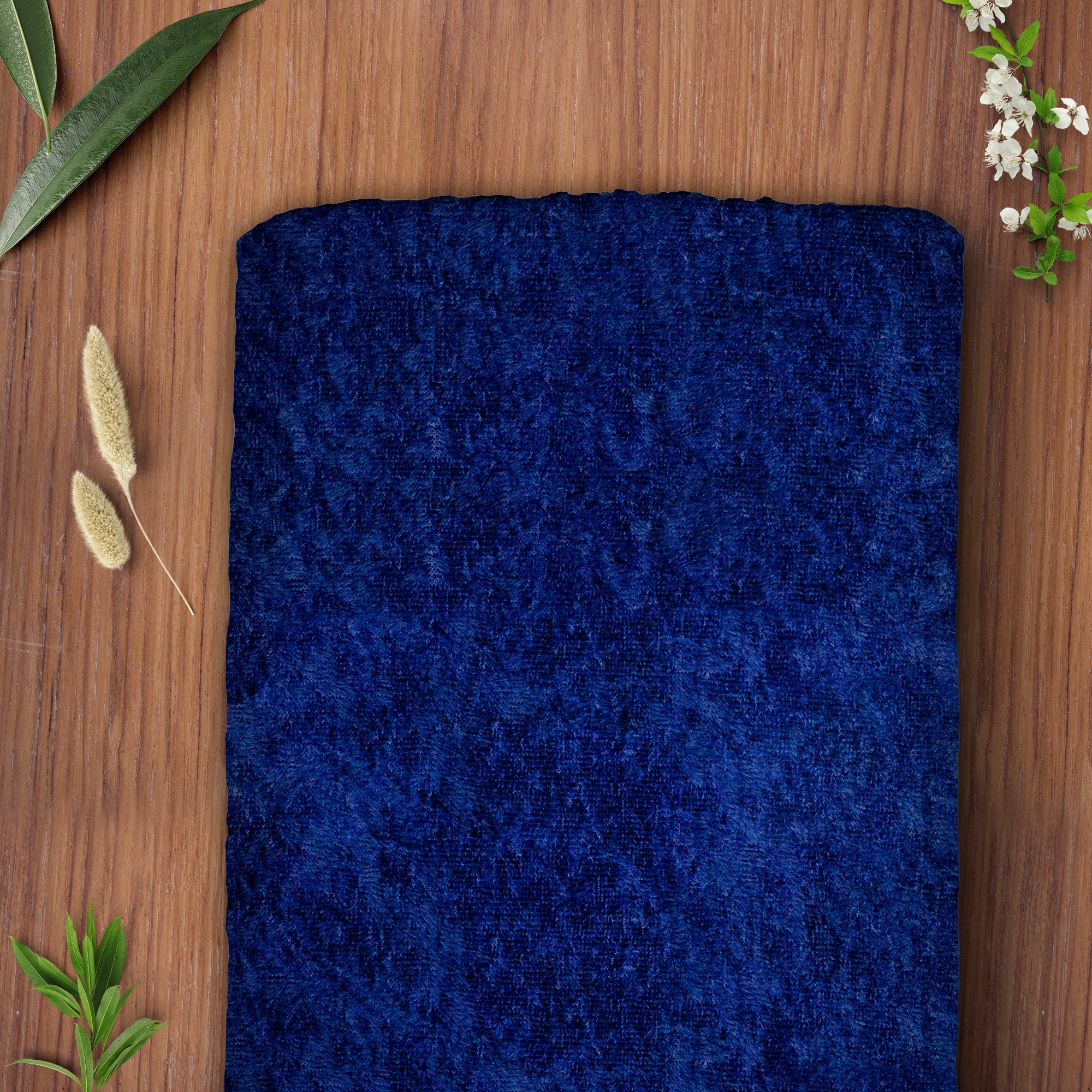 Hello Hobby 2 Yards 100% Polyester Crushed Panne Precut Fabric, Blue, 58 in Wide