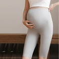 thumbnail image 4 of LIaqionyy Maternity Stretch Over The Belly Shorts Pregnancy High Waist Slimming Seamless Soft Crop Legging, 4 of 4