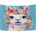 thumbnail image 3 of FREEAMG Cute Alpaca Tapestry Hippie Wall Hanging Tapestries Aesthetic Decorative for Living Room Bedroom Ceiling 90x60In, 3 of 7