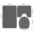 thumbnail image 3 of Gray and Black Checkerboard Pattern Bathroom Rugs Sets 3 Piece,Toilet Cover Set,Absorbent Non Slip Bathroom Mats Sets with U-Shaped Contour Rug Toilet Rug Set, 3 of 5