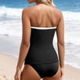 thumbnail image 4 of Swim Suits for Women Bandeau 2 Piece Ruched Tankini Strapless Swimwear Women's Bathing Suits A L, 4 of 6