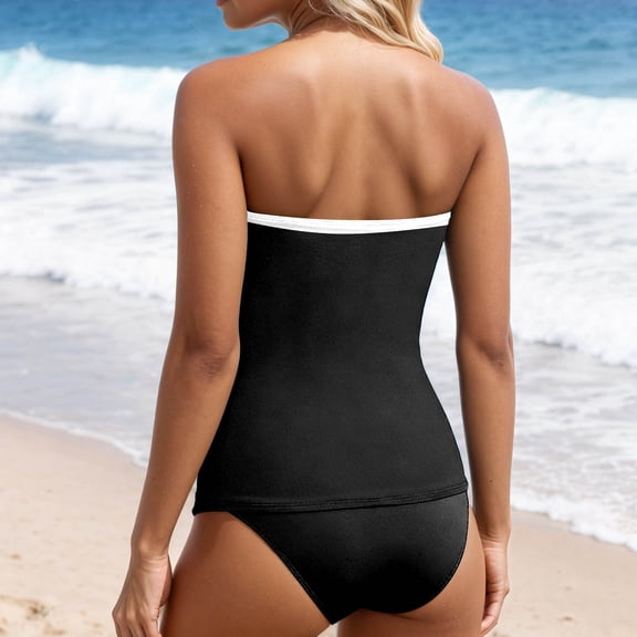 HUAXUN Plus Size Tankini Swimwear Full Coverage Swimsuits Womens Swimsuit Cover Up Full Coverage Adjustable Straps 2 Piece Swimsuit Tummy Control Bathing Suit