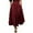 A-Red134, variant on Bibifish Womens Skirts Solid Color Pleated Midi Skirts Casual High Waist Flowy A-Line Skirts Soft Trendy Ankle Length Skirts For Ladies