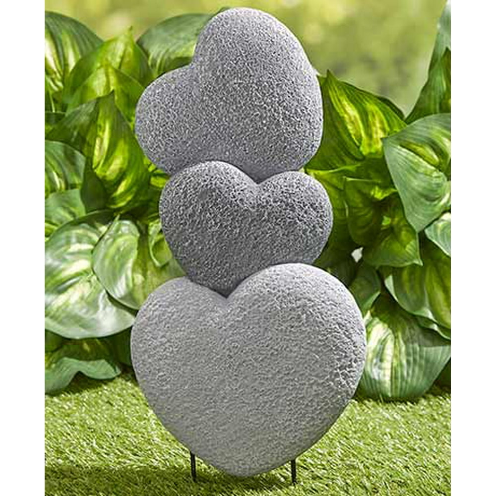Blessed Hearts Stone Garden DecorStacked Heart Garden Stake Walmart
