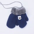 thumbnail image 4 of Baby Boys Girls Plush Children Soft Thick Warm Kids Gloves Knitted Mittens Cute BLACK, 4 of 8
