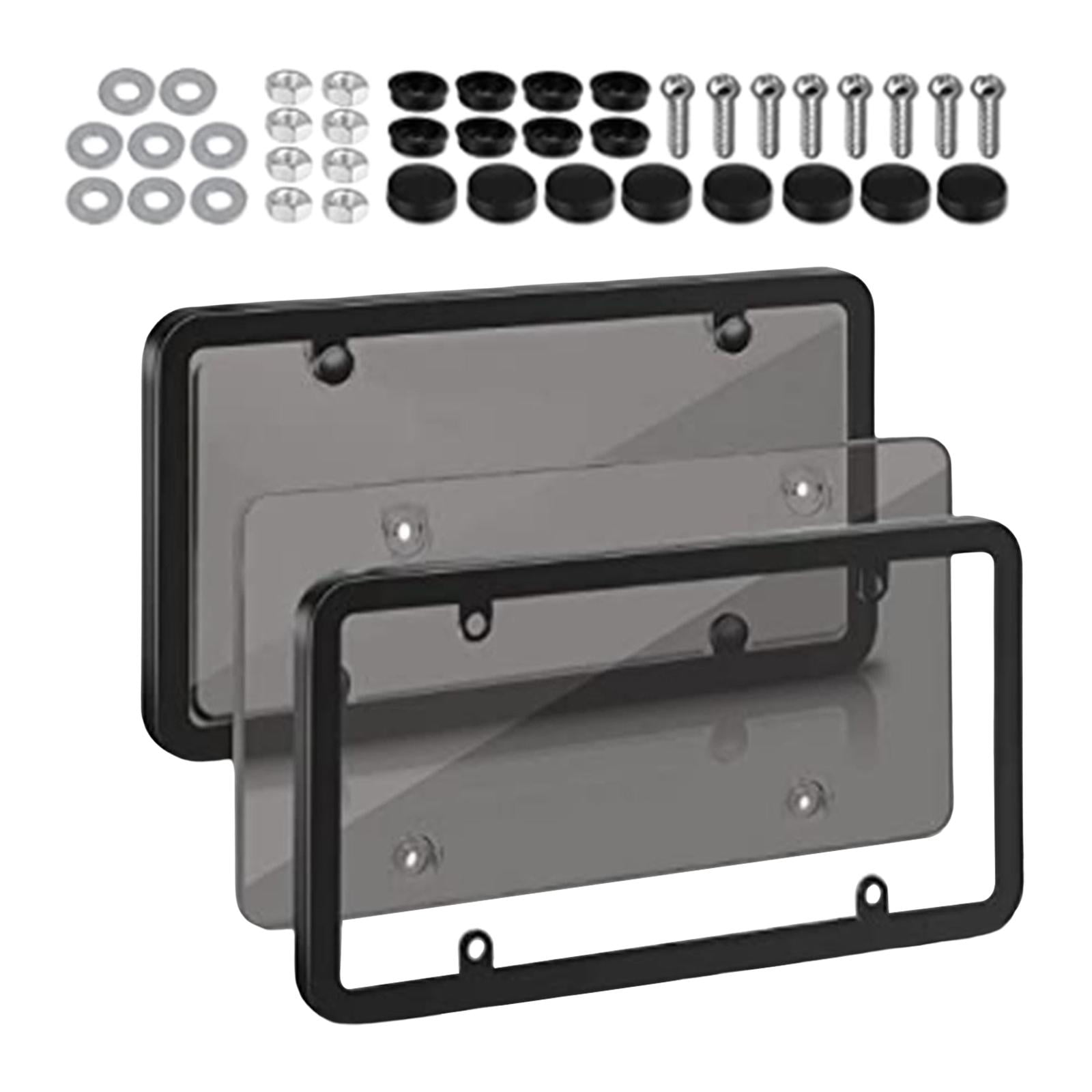 Universal Frame Cover Holder Car Plate Frame Number Plate with Screws for Front and Rear Car Tags Truck Vehicles Black