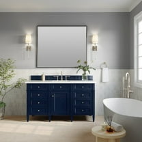 James Martin Vanities 60" Single Vanity, Victory Blue w/ 3 CM White Zeus Quartz Top
