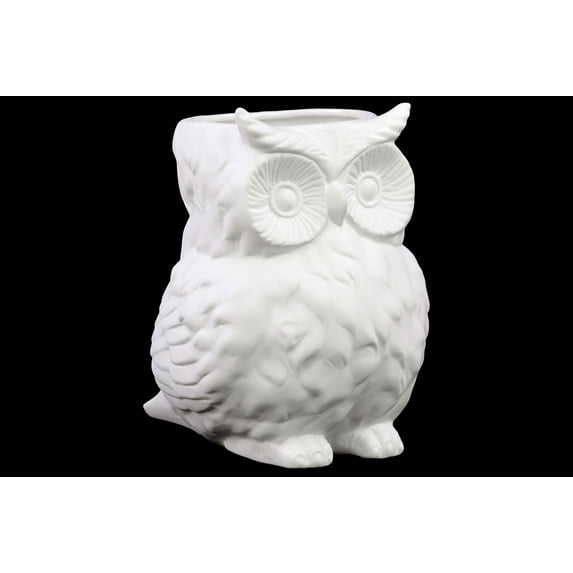 Urban Trends Collection: Porcelain Owl Vase Matte Finish