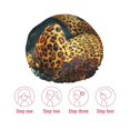 thumbnail image 3 of Yiaed Leopard Reading Tarot Cards Print Reusable Shower Cap & Bath Cap & Lined, Oversized Waterproof Shower Caps Designed for all Hair Lengths, 3 of 7