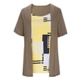 thumbnail image 3 of CHUMUD Womens Plus Size Tops Short Sleeve Crew Neck Top Casual Color Block Blouse Loose Fit Spring Summer Fashion, 3 of 5