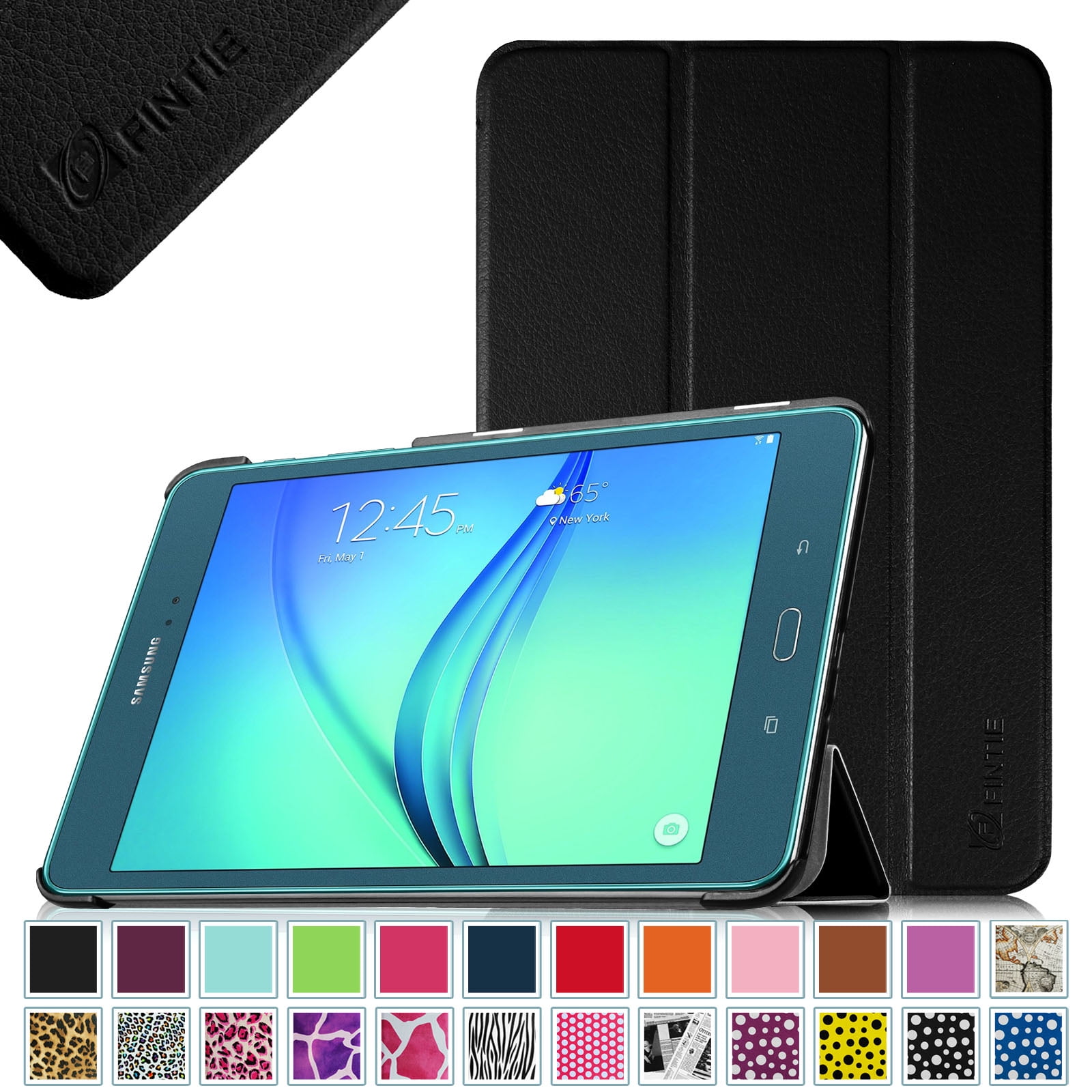 Fintie Slim Shell Case for Samsung Galaxy Tab A 8.0 Super Slim Lightweight Standing Cover with Auto Sleep/Wake for Tab A 8.0 SM-T350/T355/P350/P355 2015,Black