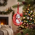 thumbnail image 5 of QISIWOLE 26 Letter Flat Snowman Christmas Ornaments, 3.5in Cute Flat Christmas Tree Letter Decoration, Personalized Hanging Pendant for Indoor DIY Hanging Xmas Ornament-C (1 PCS), 5 of 6