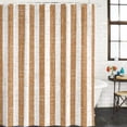 thumbnail image 2 of Orange Striped Bathroom Shower Curtains with 12 Hooks Polyester Waterproof Shower Curtain for Stalls and Bathtubs Geometric Vintage Lines Farmhouse Decorative Bathroom Privacy Curtain 36x72 Inches, 2 of 9