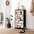 thumbnail image 6 of Animal Dresser for Bedroom with 4 Storage Drawers Dachshund Dog Pink Floral Design Dressers Chest of Drawers Steel Framed Fabric Closet Organizers for Nursery Entryway, 6 of 8