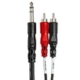 thumbnail image 5 of Hosa Technology 2x 6.6' (2M) Stereo 1/4" Male to Two RCA Male Y-Cable, 5 of 6