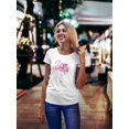 thumbnail image 2 of Flamingo With Flower Body T-Shirt Women -Image by Shutterstock, Female x-Large, 2 of 4