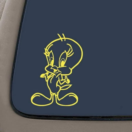 Tweety Vinyl Decal Sticker - Yellow | 5.5-Inches Tall | Car Truck Van SUV Laptop Macbook Wall