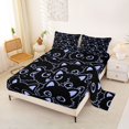 thumbnail image 2 of Manfei Cute Kitten Cat Queen Sheets, Kawaii Simple Animal Queen Sheet Sets, Black Blue, 4-Piece, 1 Flat Sheet, 1 Fitted Sheet and 2 Pillowcases, 2 of 6