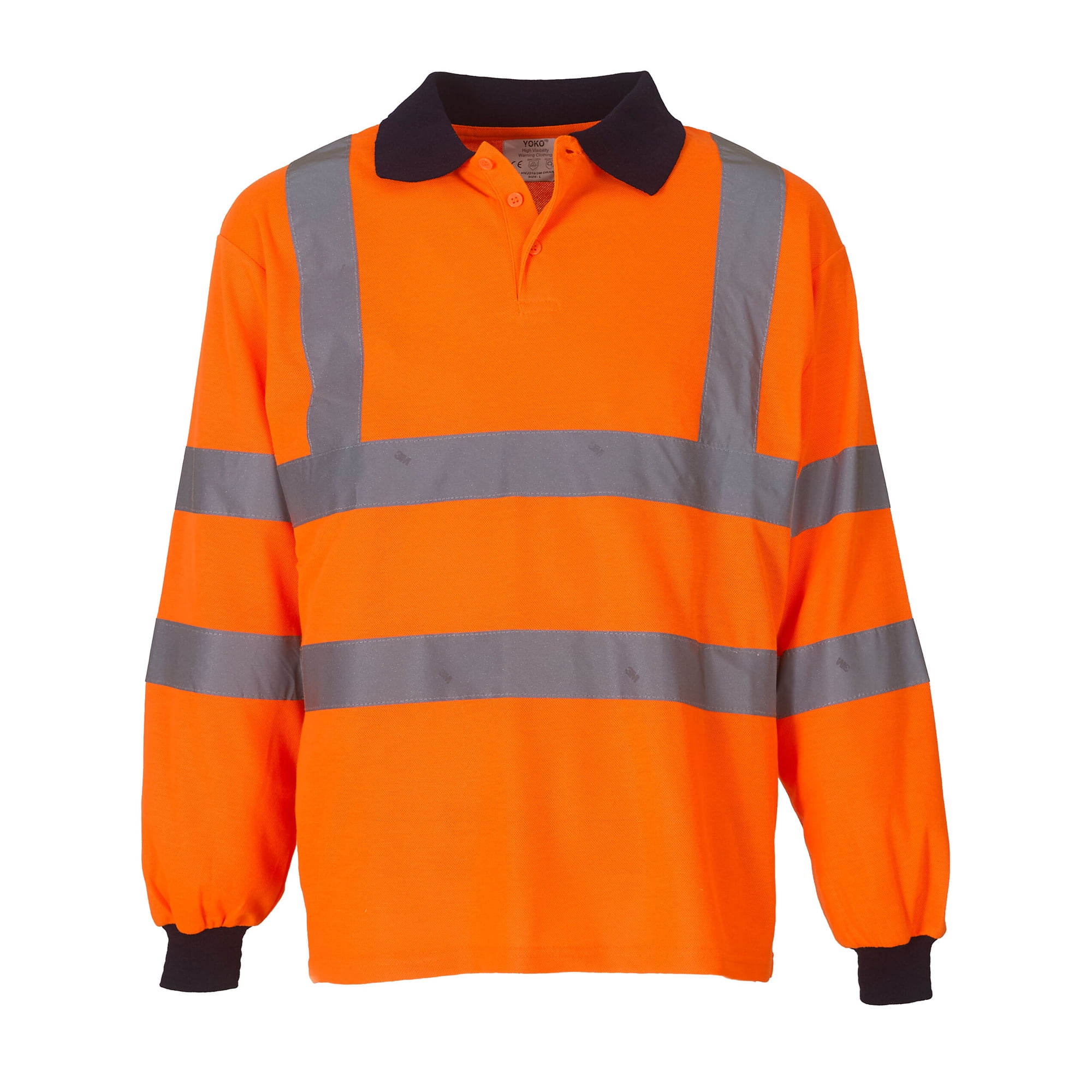 Yoko Adult Safety Long Sleeved Hi Vis Polo Shirt Walmart
