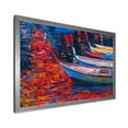 thumbnail image 2 of Boats During Warm Sunset Resting On The Water IX 32 in x 16 in Framed Painting Canvas Art Print, by Designart, 2 of 4