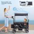 thumbnail image 5 of UBesGoo Wagon Stroller for 2 Kids, Low Seat & Deep Footwell, Foldable All-Terrain Wagon with Canopy, Adjustable Handlebar, Cup and Phone Holder, Black, 5 of 7