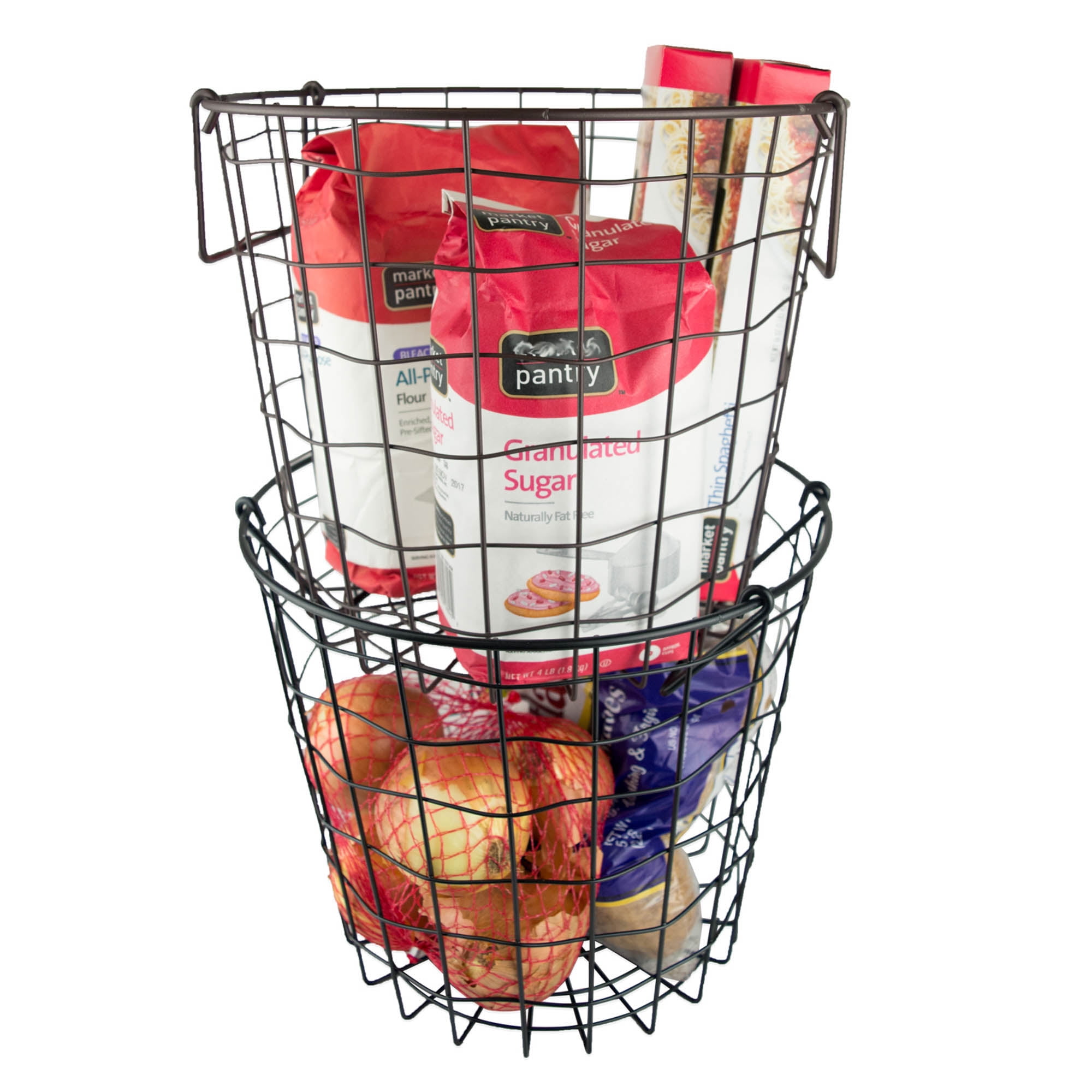 DII 12x12" Round Modern Metal Small Sturdy Design Basket in Black