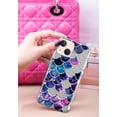 thumbnail image 3 of WIRESTER Clear/Silver Glitter Case, Sparkle Bling TPU Cover for Apple iPhone 13 6.1" 2021, Clear Ragged Mosaic Mermaid Scales, 3 of 3