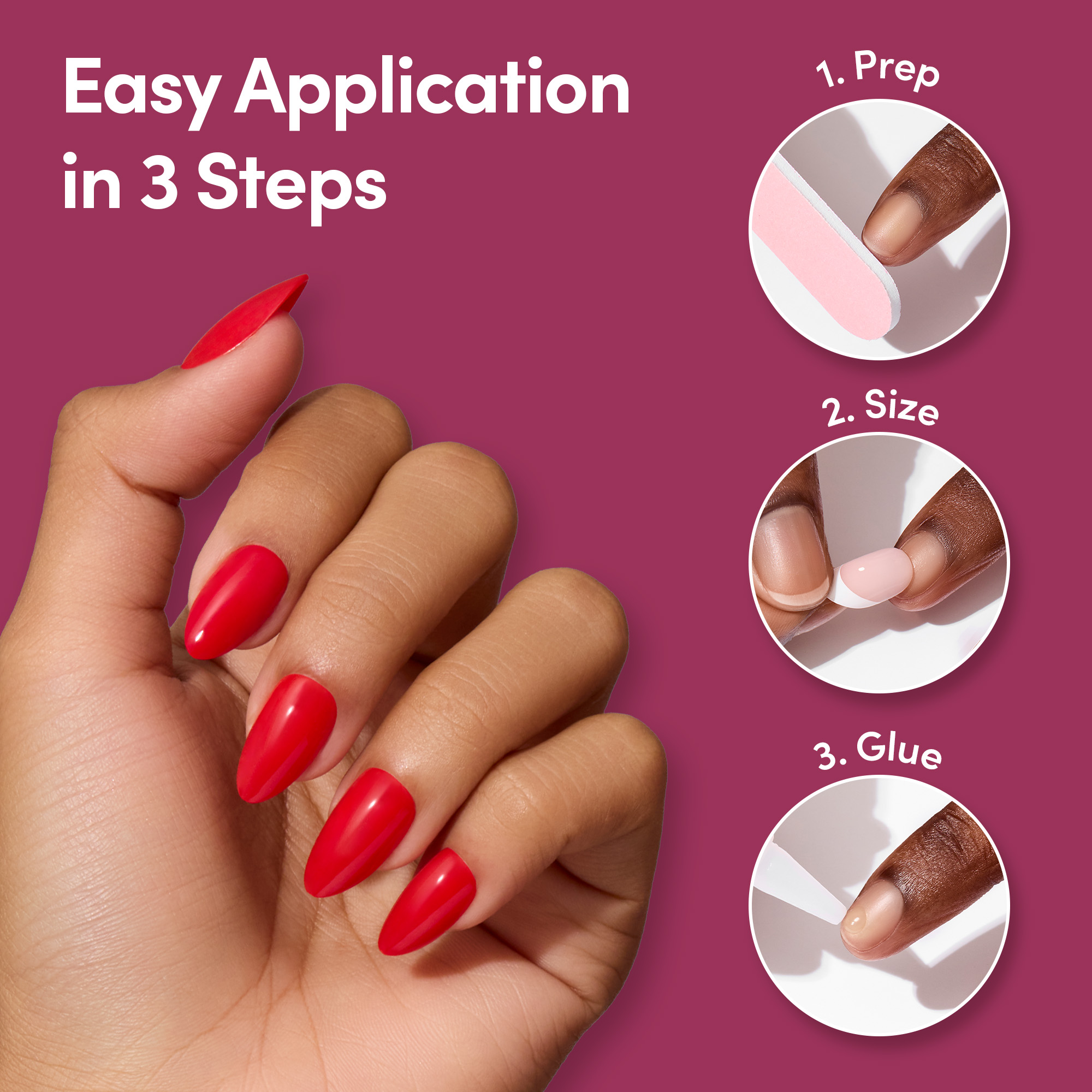 DIGI by Glamnetic Le Rouge Short Almond Press-On Nails photo 7