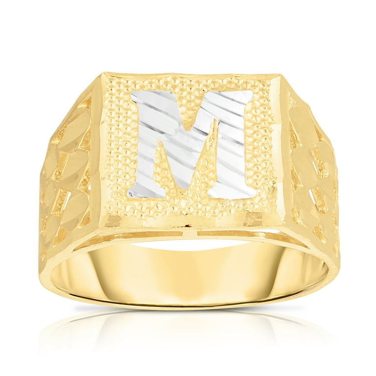Mens gold hotsell initial rings