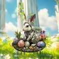 thumbnail image 4 of Goattoy Acrylic Easter Bunny Eggs Yard Decor - Cute Rabbit with Easter Egg, Outdoor Spring Garden Decorations for Lawn or Home, Ground Inserted,Walmart Sales Clearance!, 4 of 7