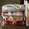 thumbnail image 2 of Velvet Plush Sherpa Blanket 90" x 96", Queen, Rowan Navy, Soft Cozy, 2 of 4