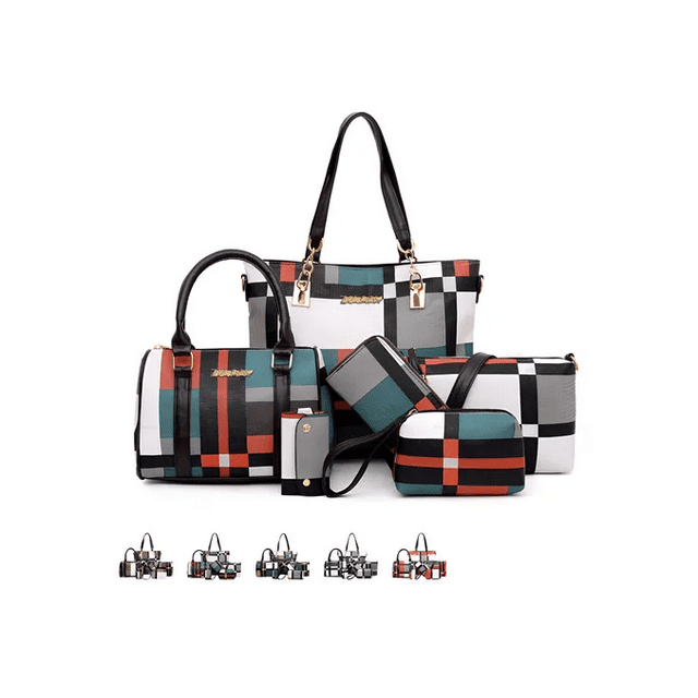 Set 6 Bolsas Cartera Cosmetiquera Mujer Monedero Xtellar multicolor