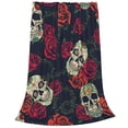 thumbnail image 2 of Balery Roses Skulls Manta de Felpa Suave y Acogedora – Cobija de Franela Aterciopelada para Cama, Lavable y Cálida para Sofá, Mascotas, Transpirable-80"x60", 2 of 7