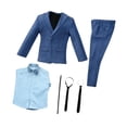 thumbnail image 1 of Traje Formal a Escala 1: Chaqueta Y Pantalones, Estilo Retro, para Cosplay, con Mangas Largas, Cinturón Y , para Accesorios de 12 Pulgadas Azul, 1 of 8