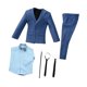 thumbnail image 1 of Traje formal 1:6 con cinturón y corbata, elegante y moderno, estilo cosplay, informal, manga larga. Azul, 1 of 9