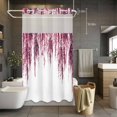 thumbnail image 5 of Red Willows No Hooks Shower Curtain with Snap-in Liner Watercolor Spring Falling Red Willows Leaf Plant Shower Curtains for Bathroom, Waterproof, Easy Install, Washable 54"x78", 5 of 9