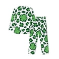 thumbnail image 2 of Bingfone Men'S Pajama Set 2 Piece Loungewear Pjs, Long Sleeve With Pajama Pants-Leopard Print St. Patrick'S Day, 2 of 9