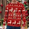 thumbnail image 2 of Sweat à Capuche pour Hommes Automne et Hiver Produits de Noël Col Rond Double Couche Flocon de Neige Drôle Père Noël et Imprimé Col Rond Sweat à Capuche, 2 of 4