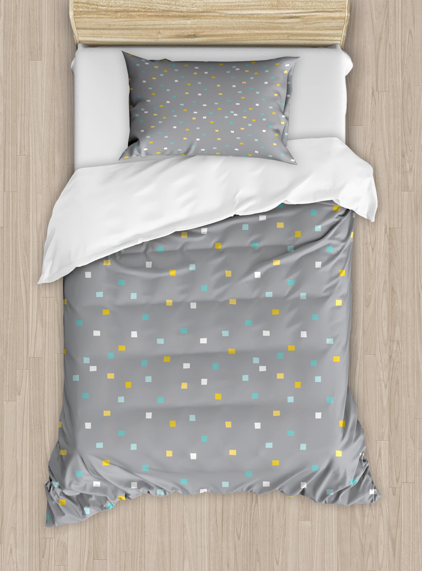 Geometric Duvet Cover Set Cute Little Squares Pale Background