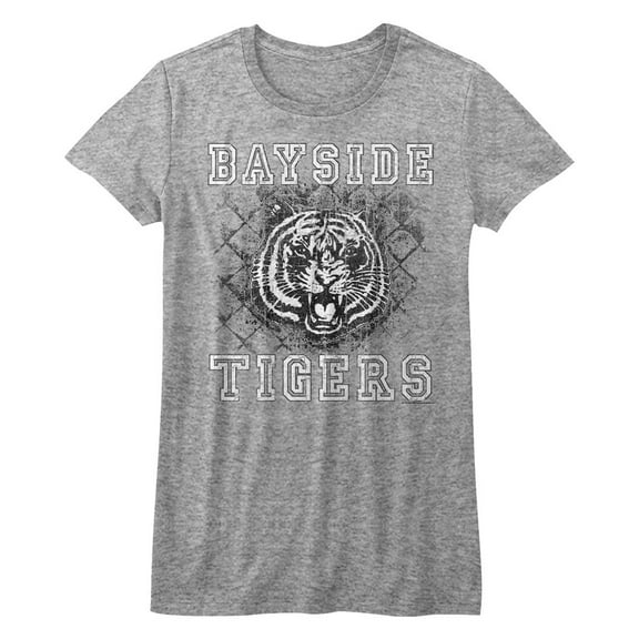 Saved by the Bell Schoolyard Tigers Gray Heather Junior Women's T-Shirt