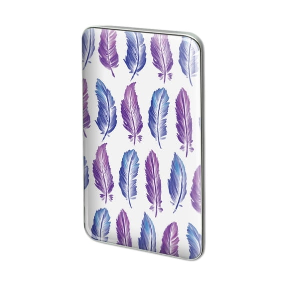 Painterly Feathers Pattern Metal Rectangle Lapel Hat Pin Tie Tack Pinback