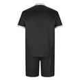 thumbnail image 4 of Cameland Two Piece Short Outfits Men Color Block Tracksuits Sport Summer Short Sleeve and Shorts Set for Men, 4 of 5