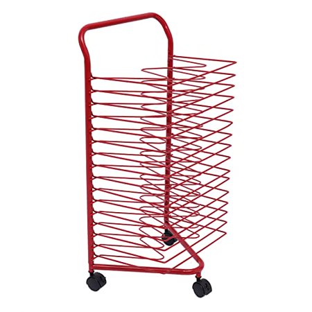 Art Drying Rack, Art Drying Rack For Classroom, Studios Art Drying Rack, Artwork Storage Display Rack W/ Wheels, Mounting Holes, Rounded Corners, Stack Rack For Painting, Drawings(16 Shelves)