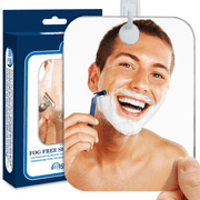 The Shave Well Company Deluxe Anti-Fog Shower Mirror, Fogless Bathroom Shaving Mirror with Long-Lasting Removable Adhesive Hook, Good for Removing Makeup in the Shower