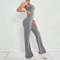 thumbnail image 6 of Women's One-Piece sleeveless jumpsuits sexy hip lift fitness yoga dress U-neck hollow back unitard bodycon solid color soft fabric yoga workout bodysuit Summer 2024, 6 of 7