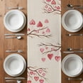 thumbnail image 6 of Valentine's Day Table Runner - 36 Inch Long, Kitchen Dining Table Runner Dresser Scarves, Watercolor Love Roses Dog Truck Beige Farmhouse Decor for Coffee Tables Wedding Party Banquet, 6 of 8