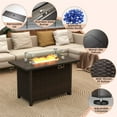 thumbnail image 6 of Demi Bonn 50000 BTU 2" Outdoor Ropane Gas Fire Pit Table with Wind Guard and Glass Rocks for Garden and Patio, Brown, 6 of 9